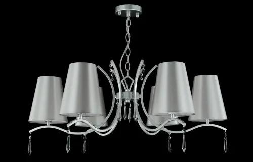 Люстра подвесная RENATA SP6 SILVER Crystal Lux серебряная на 6 ламп, основание серебряное в стиле арт-деко  фото 3